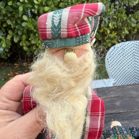 Vintage Lot Primitive Folk Art Handmade Dolls Snowman Santa Gingerbread Girl Boy - Picture 3 of 15